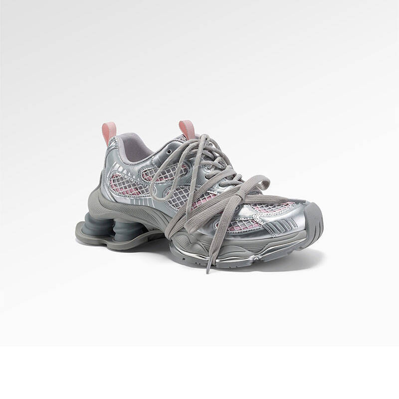 Soft cowhide shoes women s new silver platform sneakers casual shoes 40 thick bottom 5CM розовый