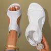 Large Size Casual Sandals Women Summer Thick Bottom Flat Heel Fish Mouth Elastic Sandals