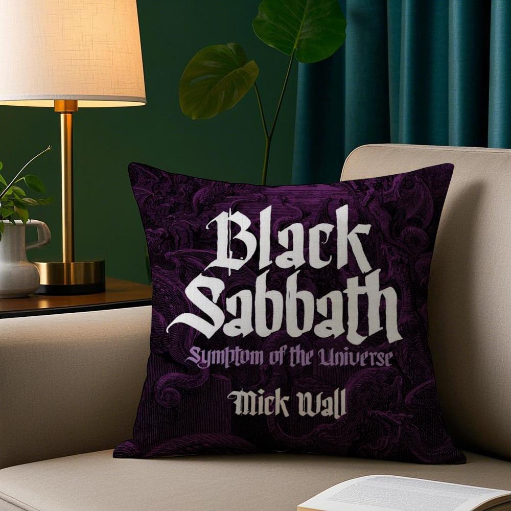 B-Black S-Sabbath Band Pillow Case Plush Fabric Soft Pillowcase Double Sided Print Sofa Cushion Cover Throw