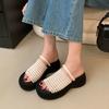 Fashion Fashion Platform Wedges Women Slippers Shoes Footwear Thick Soled Ladies Wedges Heeled Slippers Shoes Female Slides Sandals