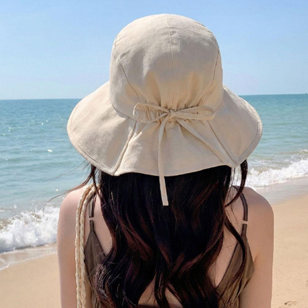 Breathable Women's Bucket Hat Anti-UV Sunscreen Visor Cap Casual Summer Sun Hat  Beach Wear