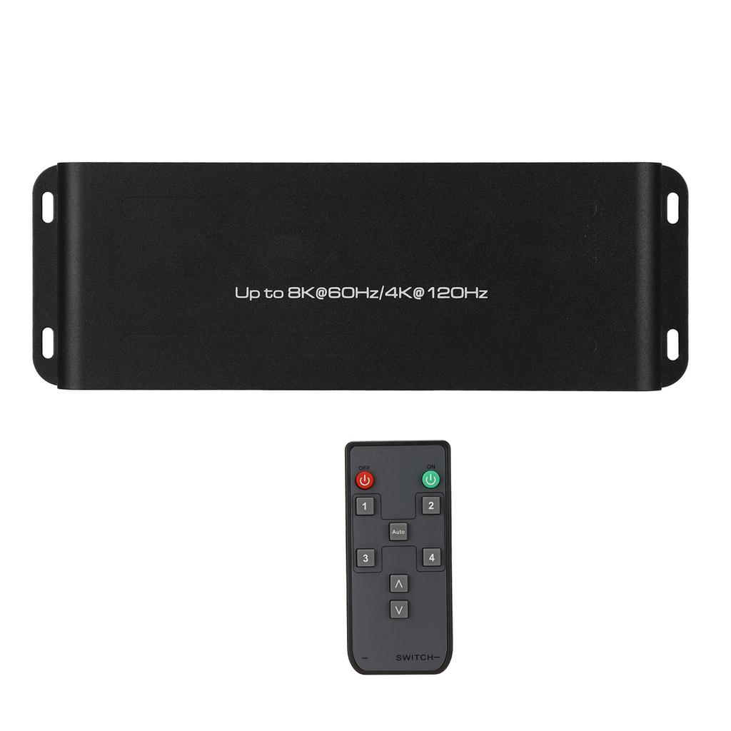 HD Multimedia Interface Switcher 4 Port Supports 8K 60Hz 4K 120Hz HDR HD Multimedia Interface
