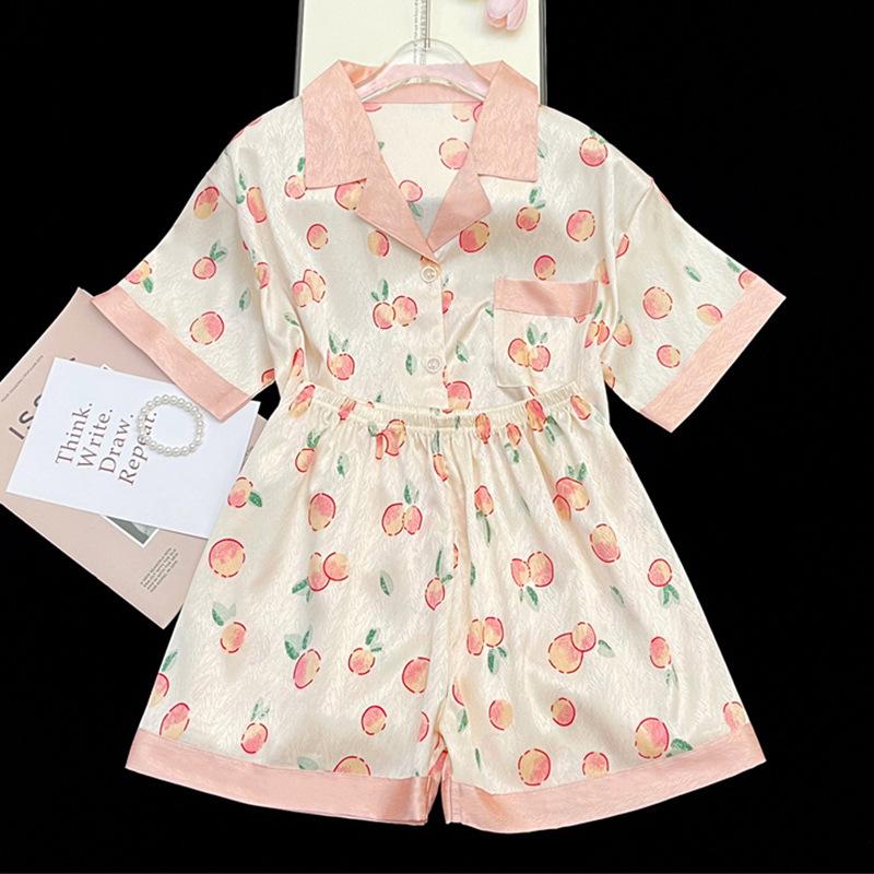 Premium Summer Small Fresh Short-Sleeved Shorts Sweet And Cute Loungewear Student Dormitory Suit Can Be Worn Outside