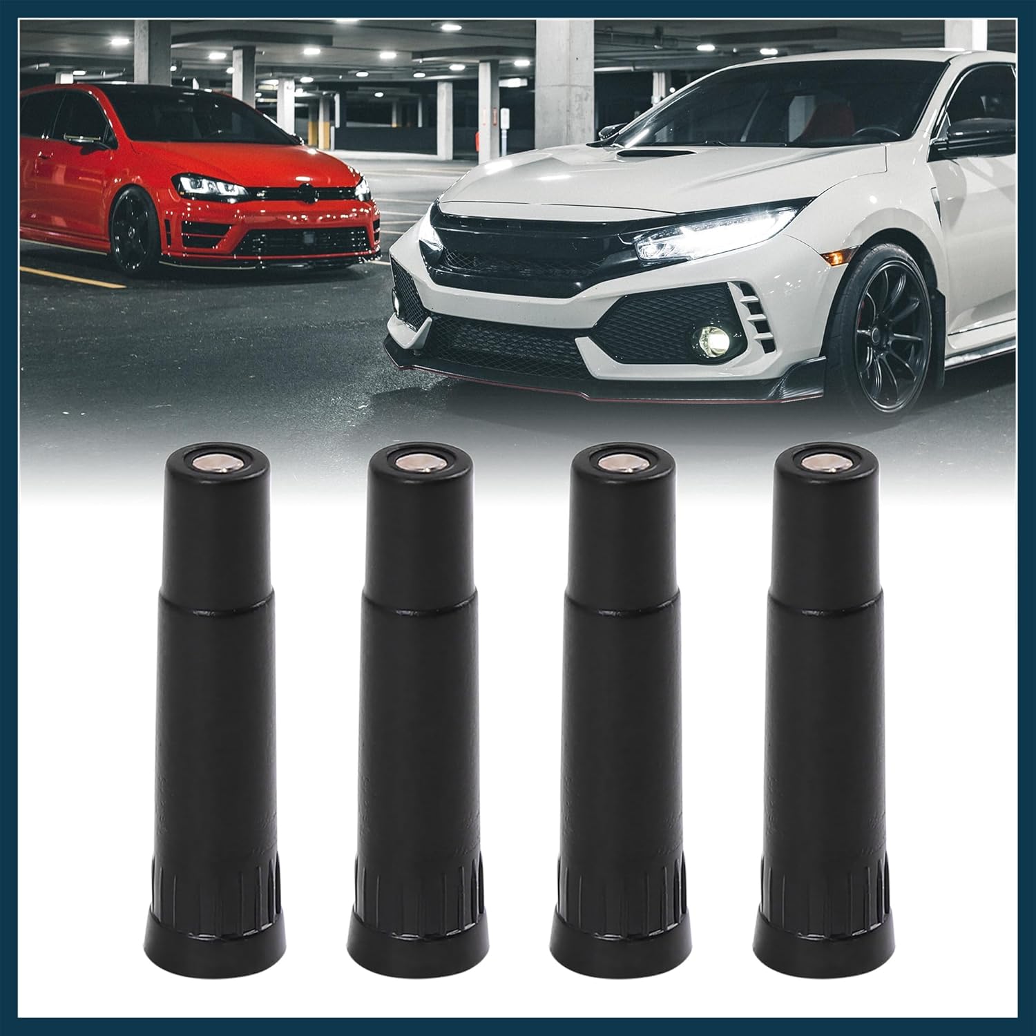 

4 Pcs Screw-on Valve Cap Stem Extension Wheel Tire Cap Extender Adapter for Auto Car Truck with Length 39mm Plastic Black Automotive Parts