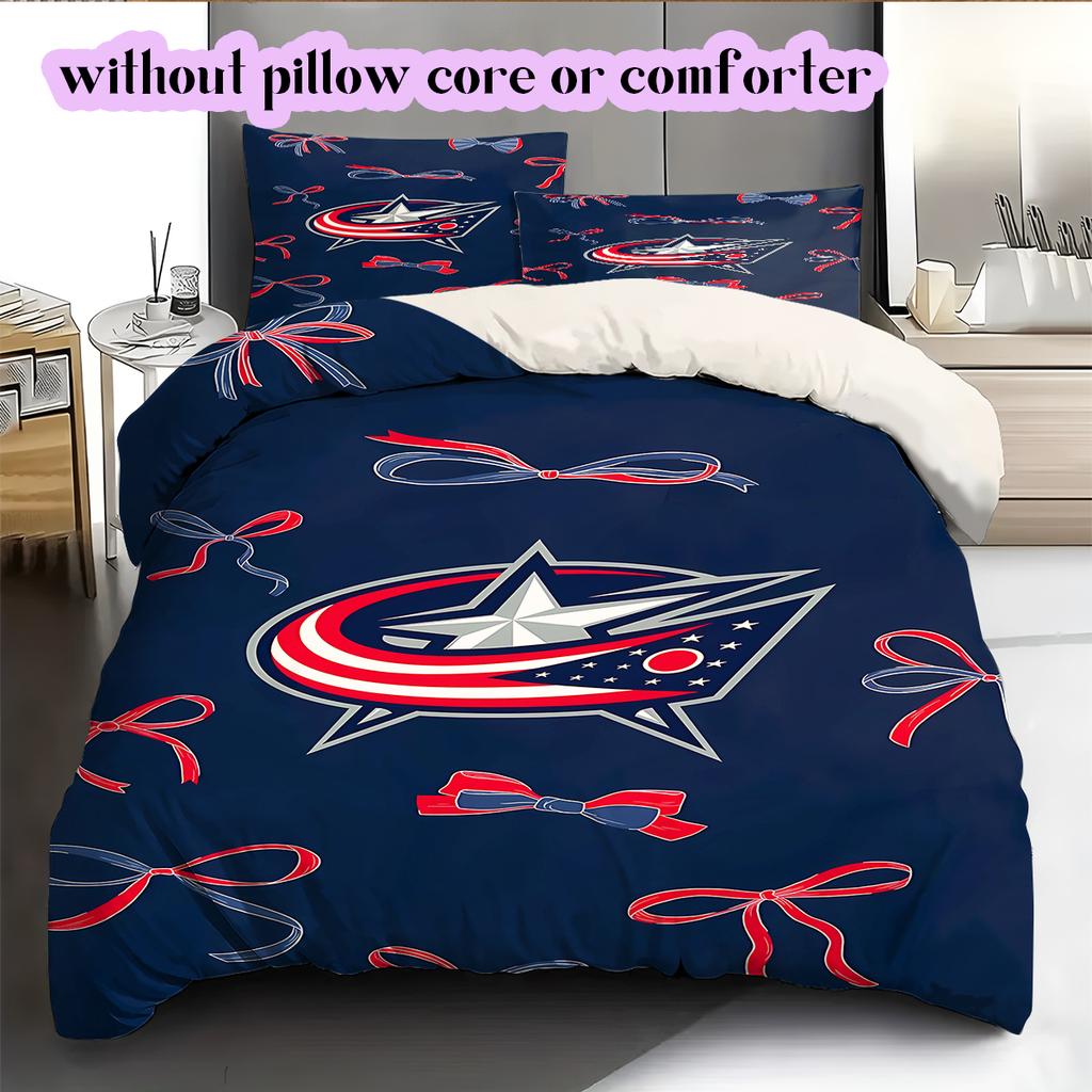 Set Copripiumino Trapuntato con Motivo Logo Hockey su Ghiaccio Federa Decorazione per la Casa Regalo di Compleanno (1* copripiumino + 2* federe, senza imbottitura)