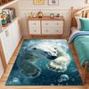 "Swimming Polar Bear Underwater Scene" Patterned carpet, suitable as a non slip play mat for the living room and bedroom sofa