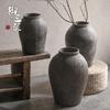Wabi-sabi Retro Handmade Large-belly Vase: Zen-Inspired Imitation Excavated Pottery Jar for B&B Tea Rooms