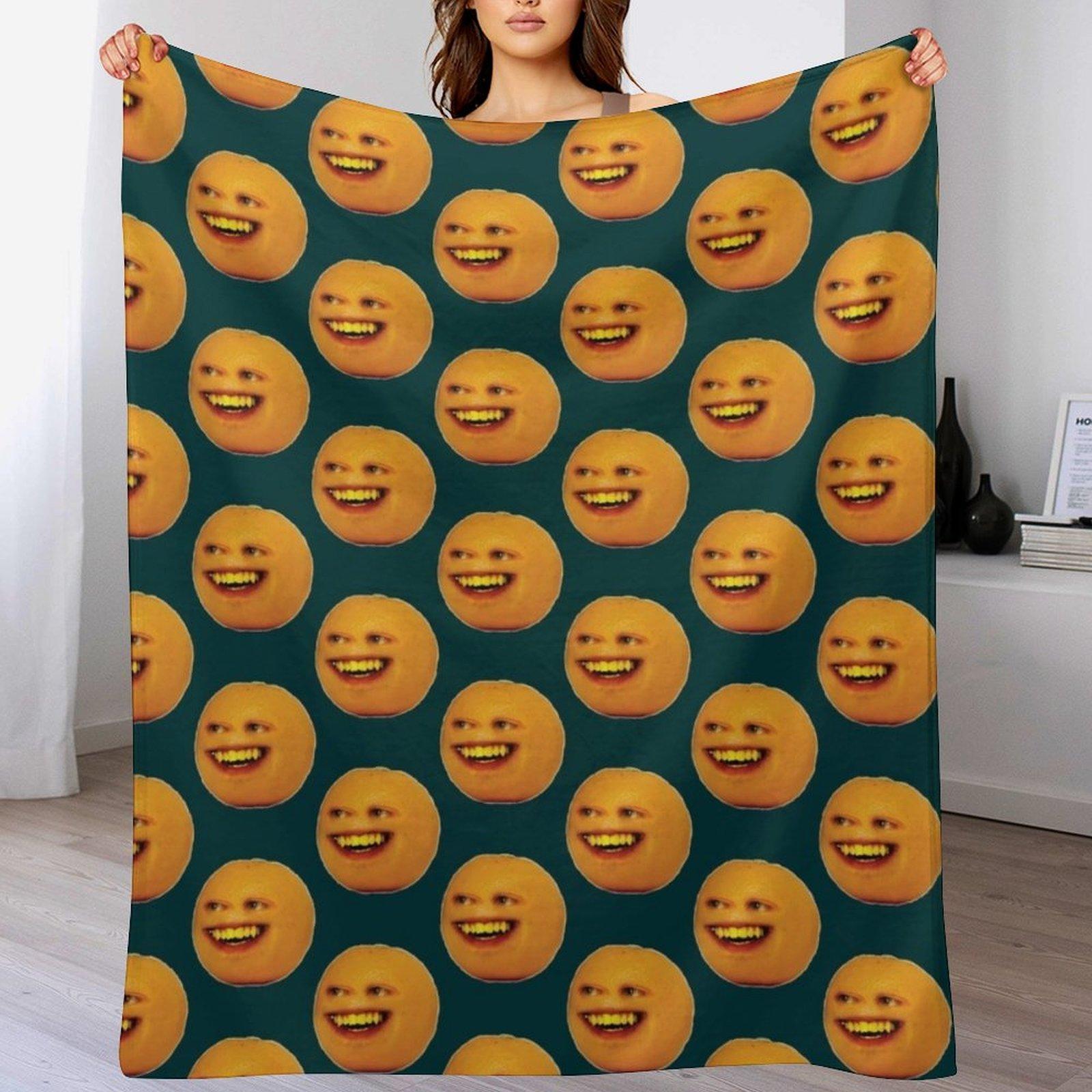Annoying Orange Throw Blanket Soft Cozy Blanket for Pet Kids Adults 102x76cm(40x30in)