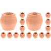 GANAZONO 16 pcs Mini Ceramic Flower Pot Small Clay Small Flower pots Mexican Decor Edible Clay Outdoor pots Ceramic Planter Pot Mini Terracotta