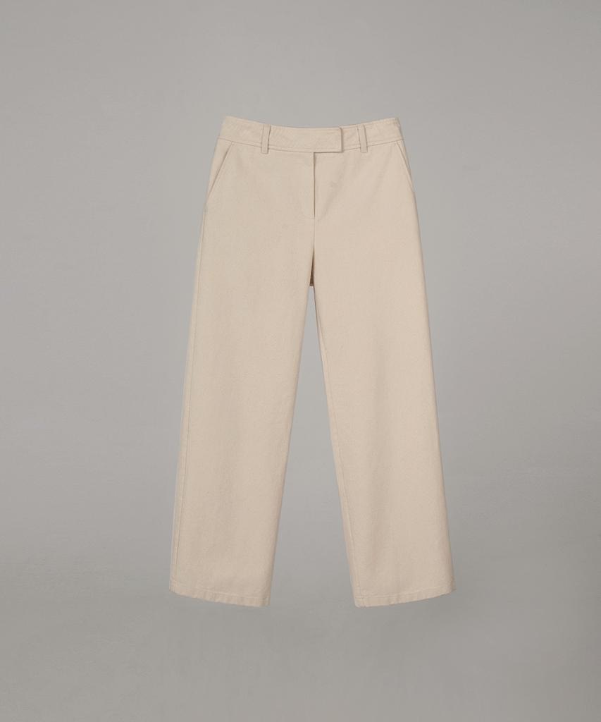 Obeodyupeulleeo Cotton Straight Pants_Ecru