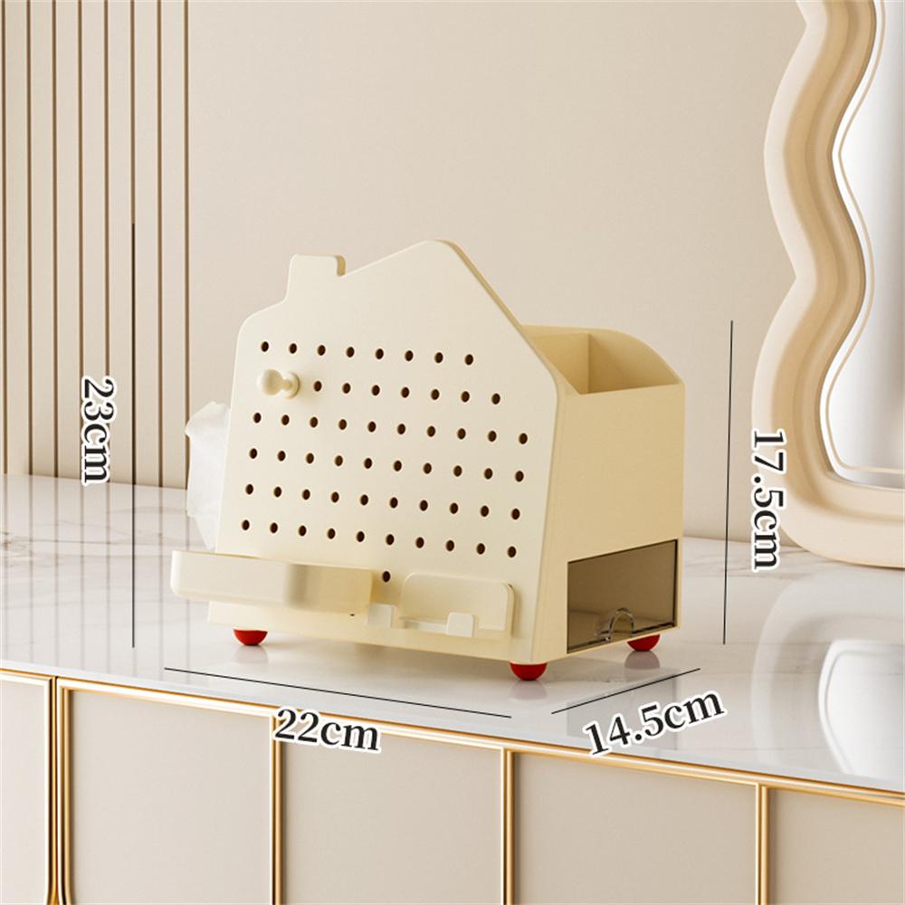 

Desktop Organizer with Pegboard Paper Tissue Holder Stationery Cosmetic Storage Rack Office Pen Holder