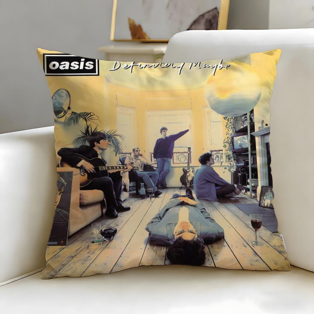 classic band Oasis Cushion Cover Soft  EasyWash Pillow Case  Versatile for Couch Bed Travel and Office