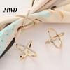 Rhinestone Scarf Accessory X-Shape Ring, Metal Geometric Clip, Sparkling Fashion Clasp Slide Ring for Women Silk Scarves Neckerchiefs Shawls Shirts