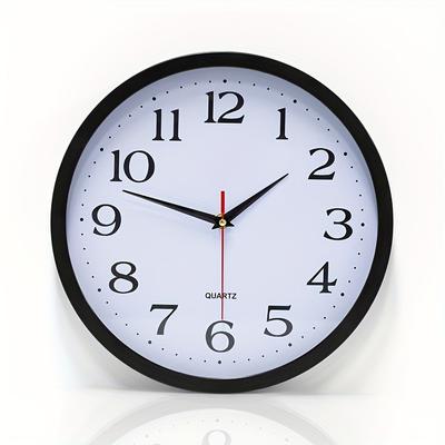 Simple Wall Clock for Living Room Decoration, Round Wall Clock for Kitchen, Bedroom, Home Decoration, Plastic Wall Clock, Battery Powered Clock