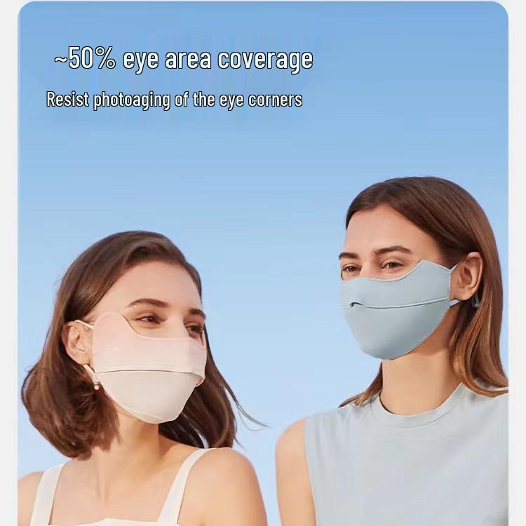 Ice Silk Gradient Cooling Mask: Lightweight, Breathable, Anti-UV Protection with Slimming Effect