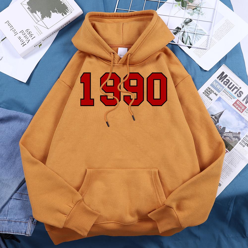 

1990 Personality Street City Letter Print Tracksuit Women Novelty Fashion Hoodies Loose Fleece Hoody Casual Comfortable Clothes 2XL