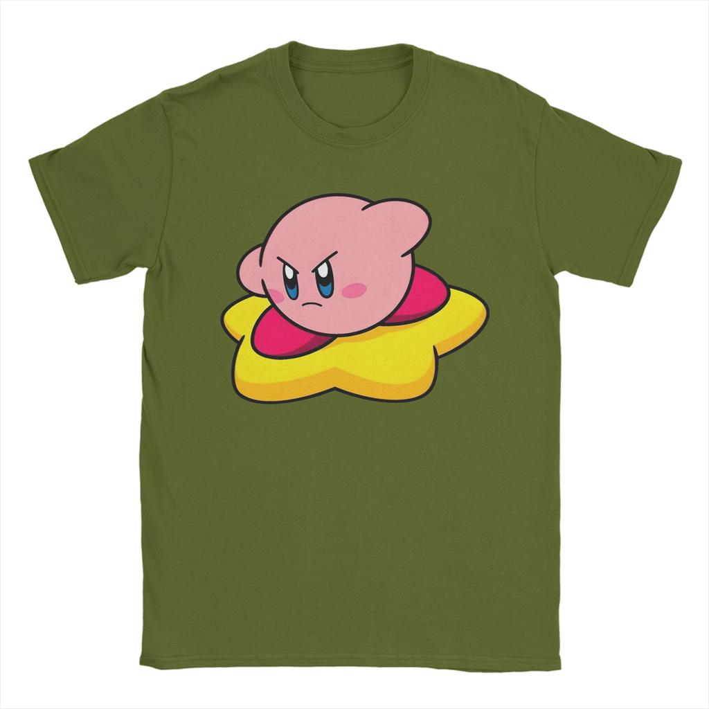 Mens Kirbys On a Star T Shirts 100 Cotton Clothes Vintage Short Sleeve O Neck Tees Plus Size TShirts