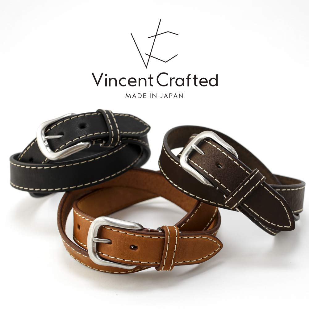 [Vincent Crafted] Tochigi Leather Stitch Leather Belt for Men, JAVIER, 35mm Wide, Made In Japan, Genuine Leather Belt, BusinessCasual,