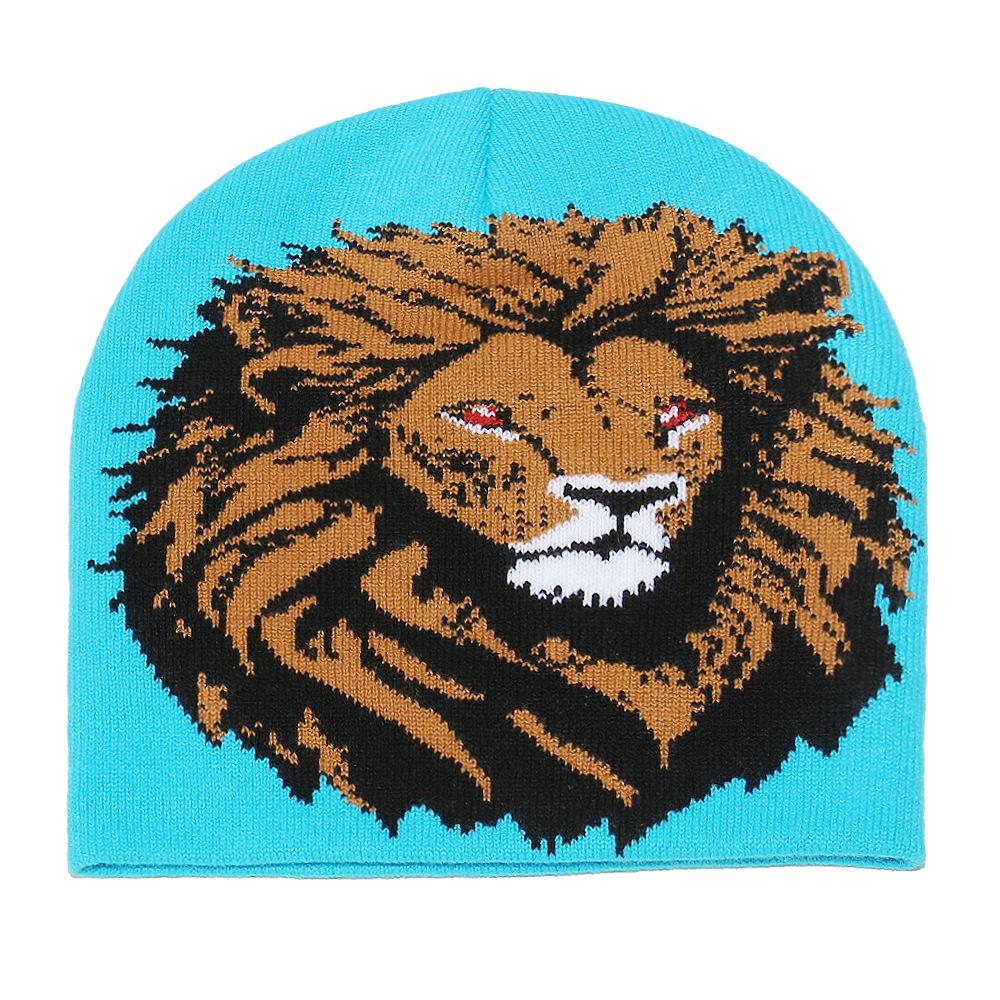 Cold Hat Woman 2025 Autumn and Winter New Lion Wool Hat Personality Trend Cycling Ear Hat Beanie