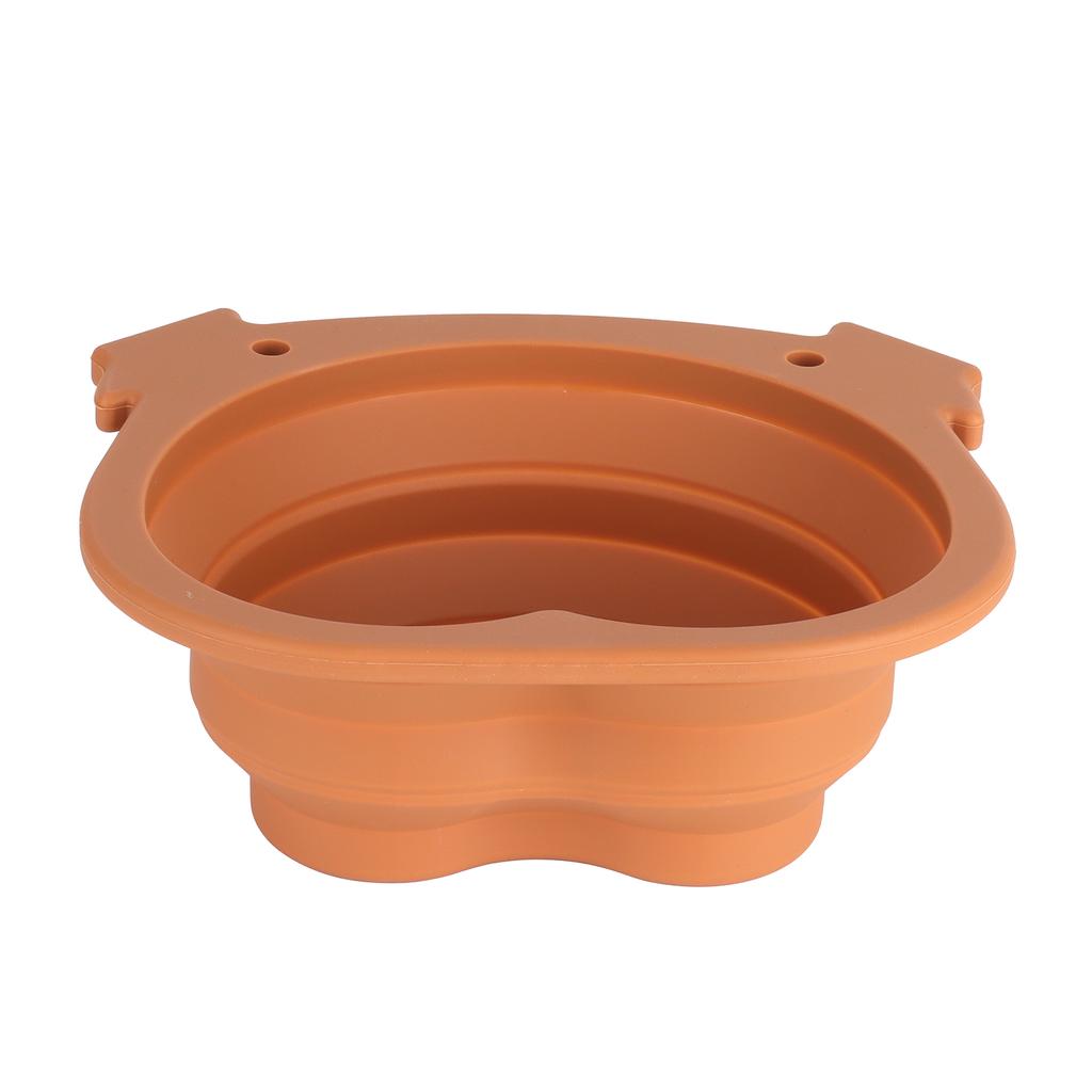 600ml Zusammenfaltbarer Hundenapf Braun Langlebig Multifunktional Faltbar Tragbarer Hundenapf für Wandern Camping