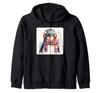 Pinguin mit Schal und Ohrenschützern Winter Kaltwetter Vogel Zip-Hoodie