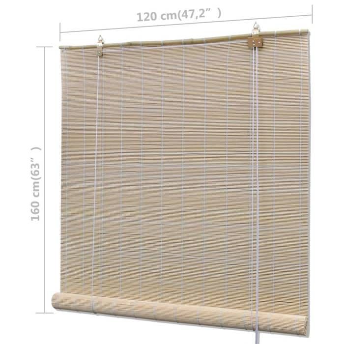 VidaXL Stores à rouleau Bambou naturel 4 pcs 120 x 160 cm