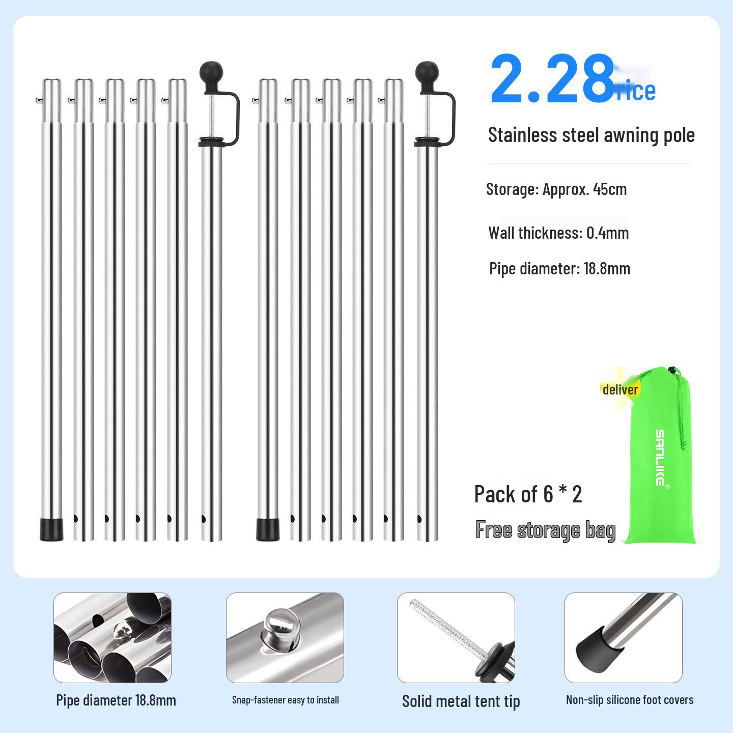 Stainless Steel Tent Tarp Support Pole Bracket