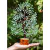 Green Jade Crystal Tree Good Luck Showpiece for Home Decor Items Crystals Gemstones Bonsai Money for Good Luck, Decoration Silver Wire, 10-12 Inch