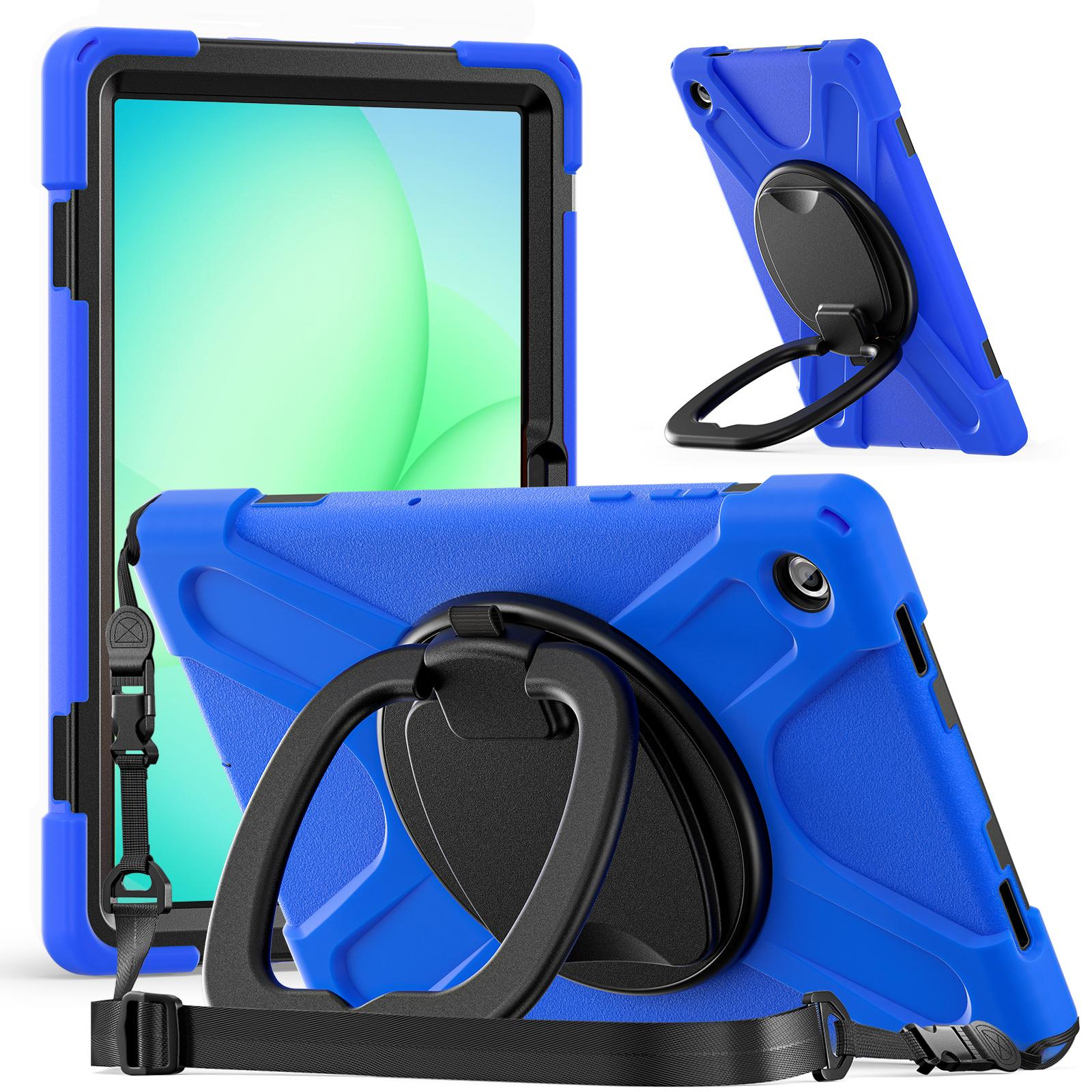 

Rotating Case for Samsung Galaxy Tab A11 Plus 2025 11.0 SM-X310 X315 X230 X235 X236 Stand Handle Grip Cover with Shoulder Strap A11 Plus SM-X310 315 синий