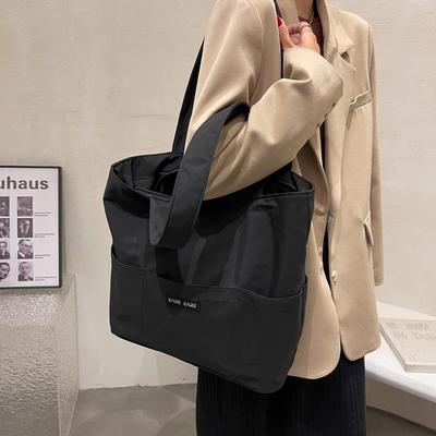 Japão e Coreia do Sul bolsa tote simples cor sólida bolsa de mão versátil bolsa de ombro clássica para estudantes grande capacidade bolsa de pano casual