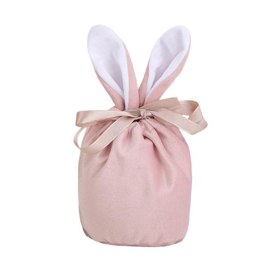 Easter Candy Bag Super Soft Bunny Ears Design Fine Texture Non-Fading Wear Resistant Decorative Cloth Easter Rabbit Candy