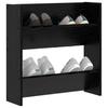 Shoe Cabinet Black Oak Effect 60 x 18 x 60 cm Engineered Wood