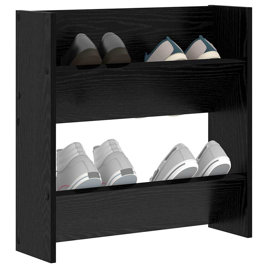 Shoe Cabinet Black Oak Effect 60 x 18 x 60 cm Engineered Wood