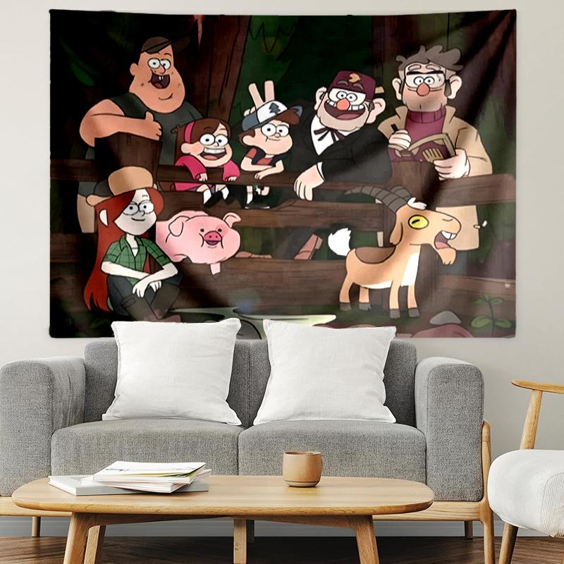 Gravity Falls Print Tapestry, Lightweight Wall Hanging, for Bedroom, Dorm, Living Room, Home Art Decor, Birthday Christmas Gift for Friends