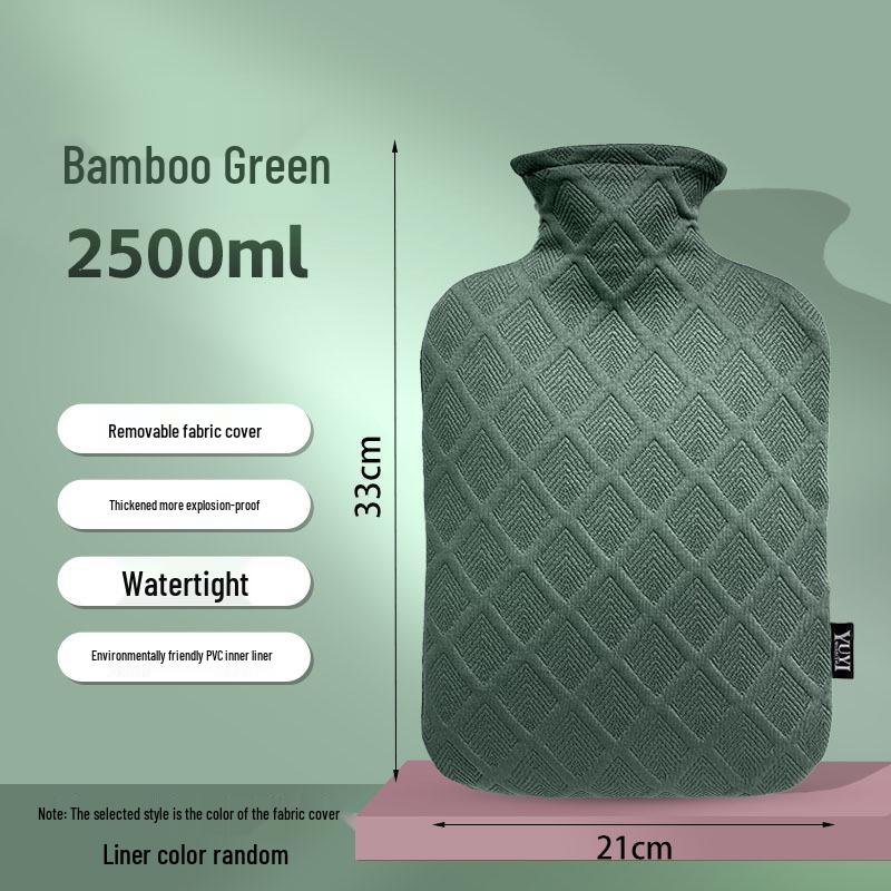 2500ml Diamond Pattern Large Hot Water Bottle, Thickened Explosion-Proof, Leak-Proof Hand Warmer for Hot Compress.