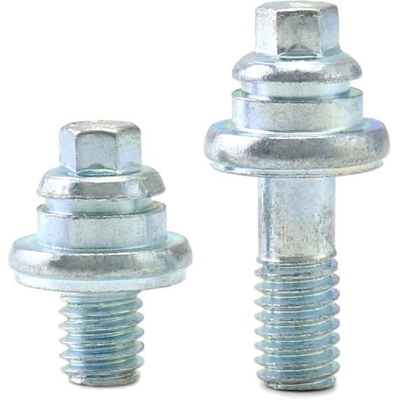 QWORK Side Post Battery Terminal Bolt, 4 Pairs 3/8" Standard Battery Terminal Stud Connector, Battery Binding Post Extender Stud Kit, (2 Different