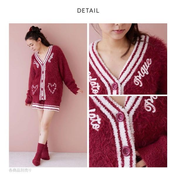 Gelato Pique HOLIDAY Feather Cardigan Gelato Pique Pajamas Roomu Women's (RE-Red, Free)