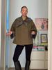 2025 Herbst/Winter Damen Vielseitiger Wendbarer Karierter Knopf-Windbreaker-Mantel