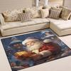 Holiday Theme Area Rug With Cartoon Santa Snowman Ghost Pumpkin Artistic Patterns Soft Carpet For Living Room Festival Decor
