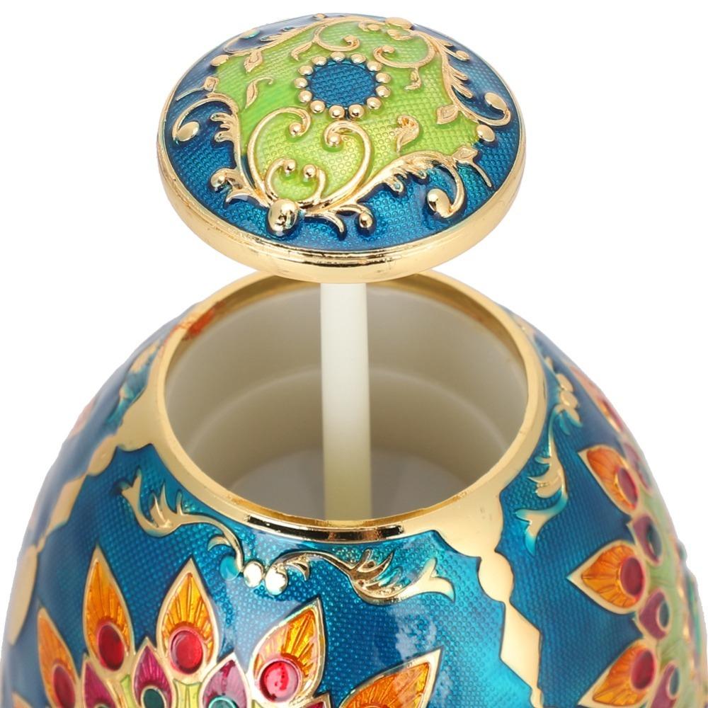 Egg Toothpick Dispenser Alloy Storage Organizer Container Toothpick Box  Tabletop Decoration
