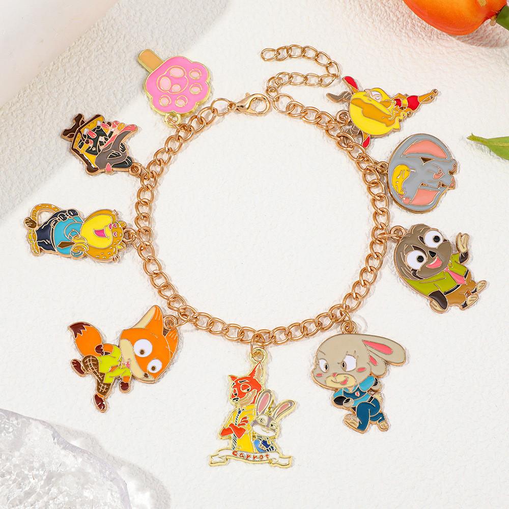 Bracelet Charmant Dessin Animé Zootopie Avec Pendentif en Alliage de Zinc Pour Cadeau de Voyage