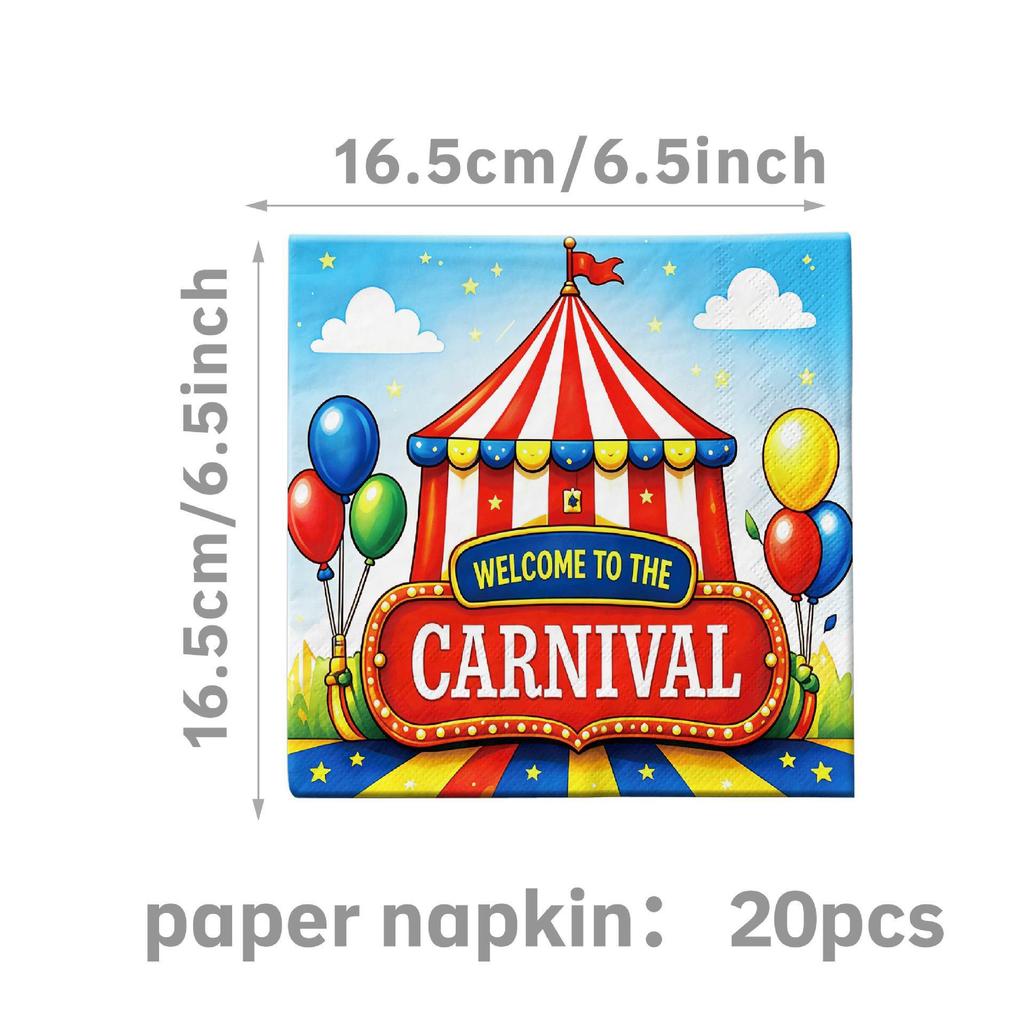 Circus Carnival Birthday Party Decorations: Balloons, Bunting, Disposable Paper Cups & Plates, Tablecloths for Kids