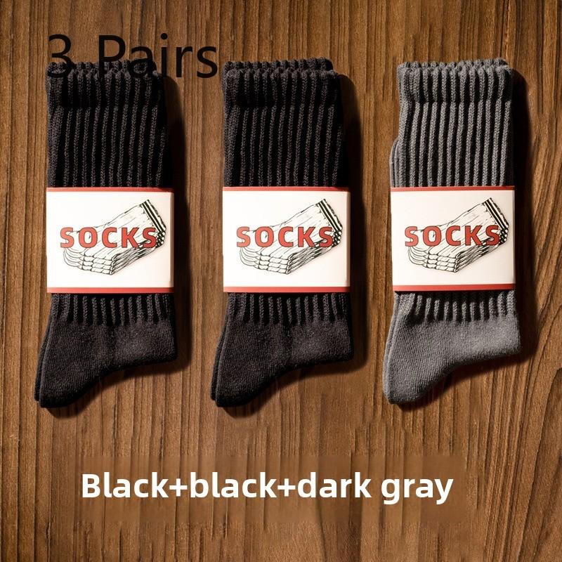 3 Paar lange Retro-Sportsocken aus Baumwolle für Damen und Herren.