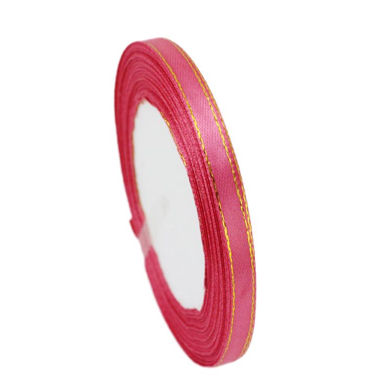 (25 Yards/roll) Gold Edge Ribbon Satin Ribbons High Quality Gift Packaging Ribbons 6/10/20/25/40mm