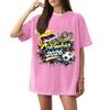 Women's Soccer Letter Print T-Shirt, Short Sleeve Casual Top