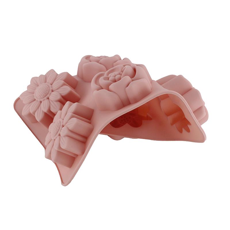 6-Hole Flower Shape Silicone Mold Mousse Dessert  Baking Mold Mooncake Chocolate Bread Mold