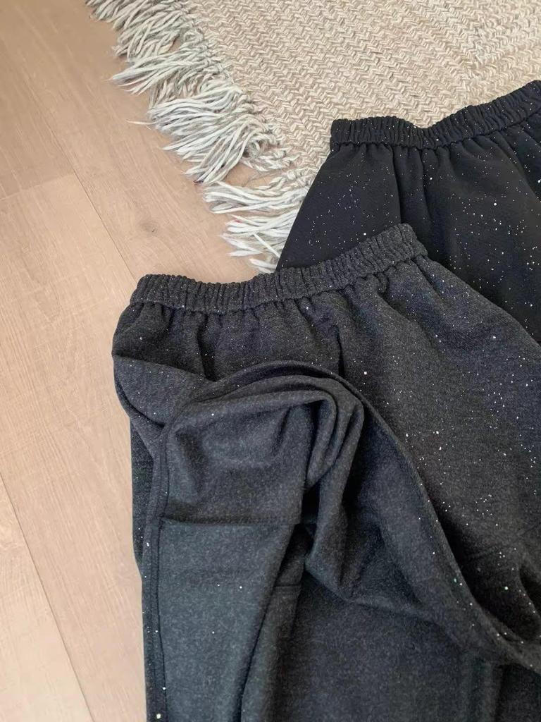2025 Winter High-Waisted Woolen A-line Umbrella Skirt with Sequins: Slimming Mid-Length Women's Skirt