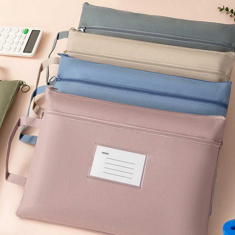File Folder Bag Zipper Mesh Pouch Nylon Mesh File Folders with Handle Zipper File Bag Storage Double Layer