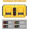 Portable Dual Ports Fast Charger For Dewalt 18V 20V Lithium Battery Mini Charger Rechargeable DCB207 DCB206 DCB204 DCB203
