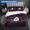 Set Biancheria da Letto 3 Pezzi Squadra di Hockey Anaheim Ducks Stampa 2D (Include 1 Copripiumino + 2 Federe Senza Imbottitura), Decorazione camera da letto, Regalo ventilatore
